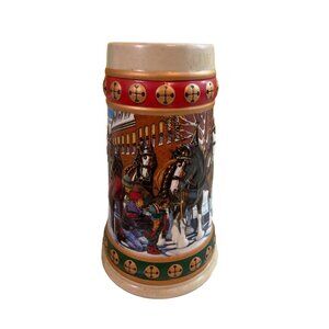 1993 Budweiser Holiday Stein Collection Hometown Holiday Collectible Beer Stein